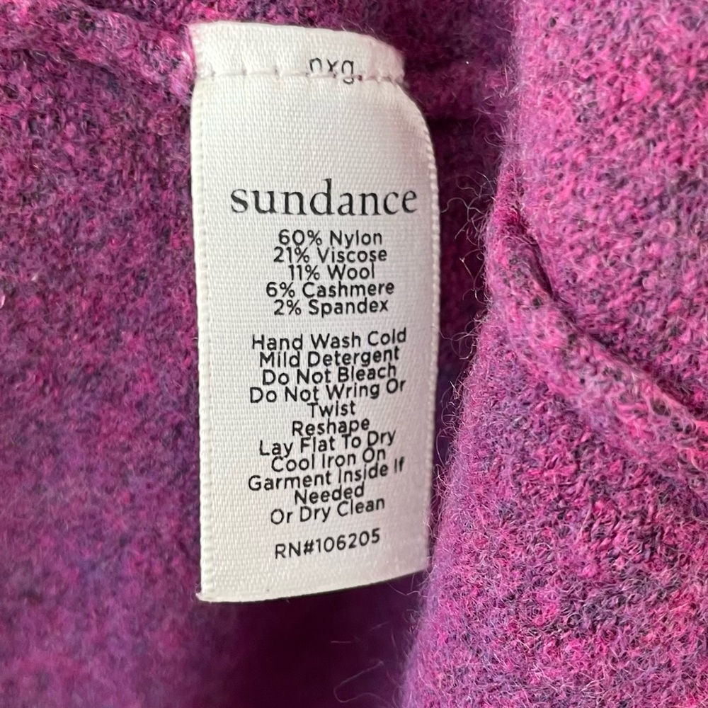 Sundance Aileen Ruffle Sweater Cashmere & Wool Blend L Large Purple - Picture 8 of 9